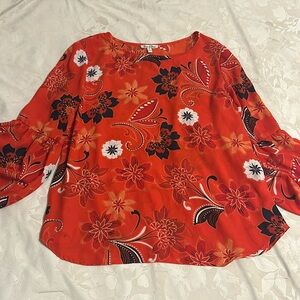 Nice Red Floral Blouse